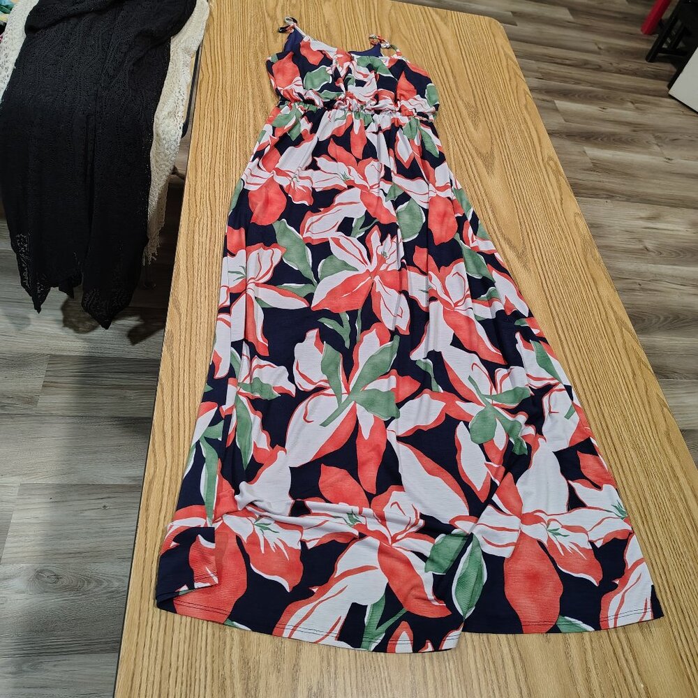 FLORAL SUMMER SLEEVELESS DRESS XL